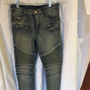 American Bazi Low Rise Moto Biker Skinny Jeans